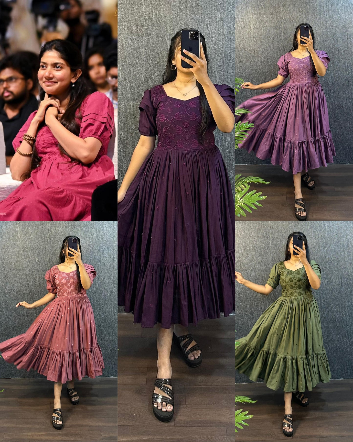 MIDI FLARE EMBROIDERED DRESS
