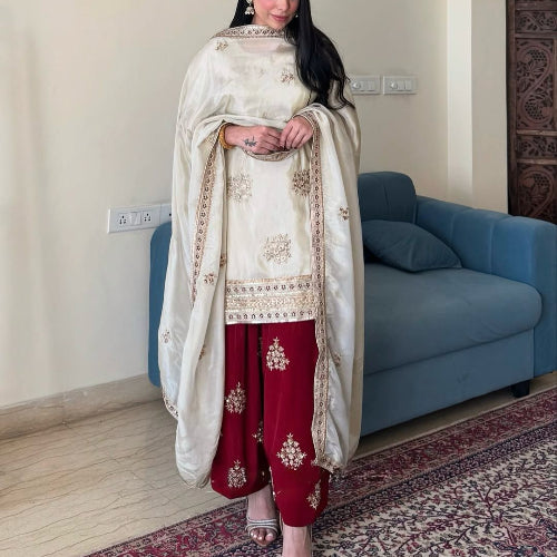 KURTI PANTS WITH DUPATTA SET WOMEN