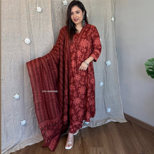 COTTON KURTI WITH PANTS AND DUPATTA SET WOMEN