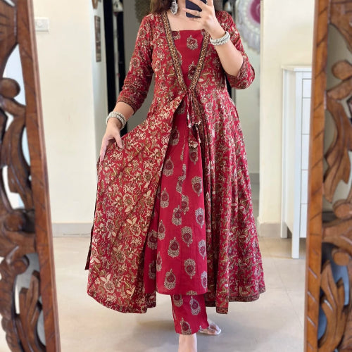 TRENDY COTTON KURTI WITH PANTS WOMEN